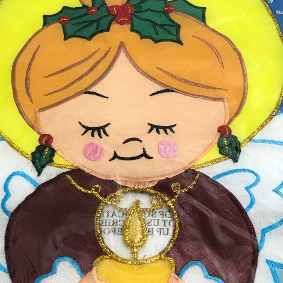 Christmas Garden Flag Praying Angel 13.5x18 Small Decorative Applique House Flag - Picture 2 of 7